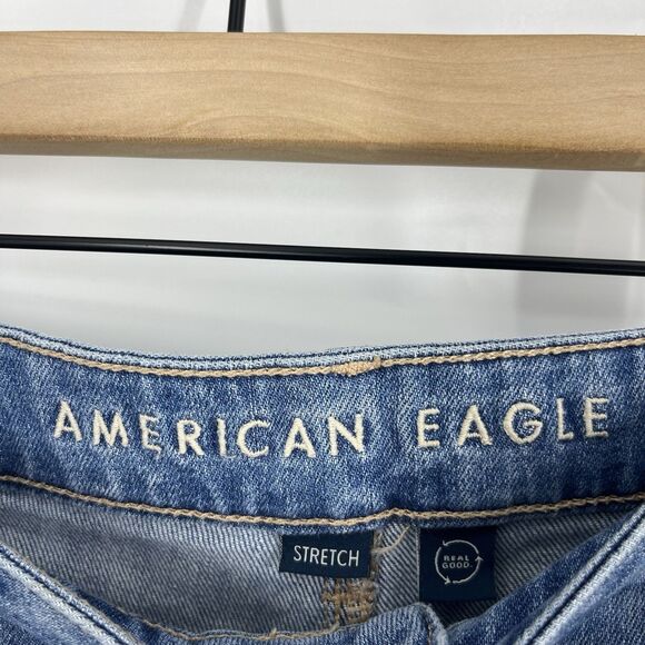 American Eagle Jeans Size 14 Womens Baggy Wide Leg Super High Rise Distressed - Picture 4 of 11